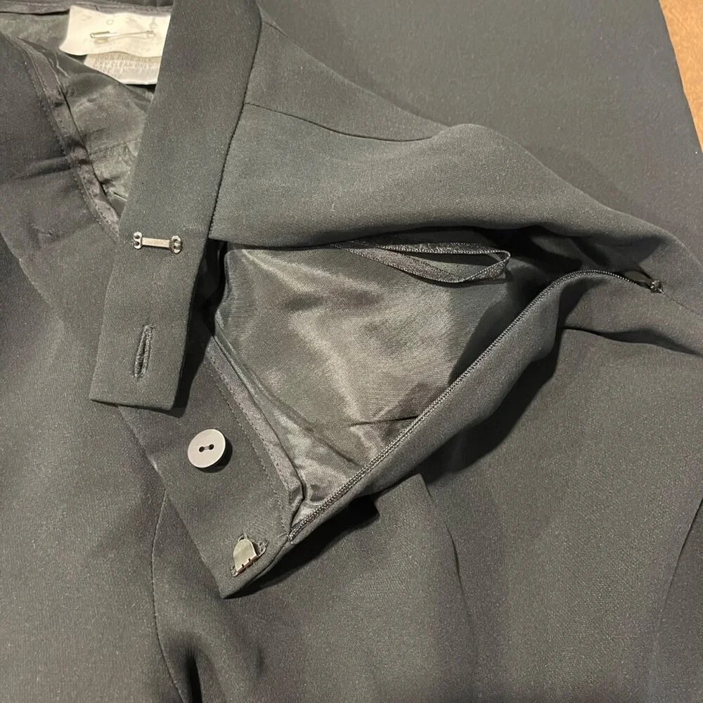 Vintage WORTH Pure Silk Dress Pants Women's Size 8 Black Fully Lined High Waist - Picture 8 of 13